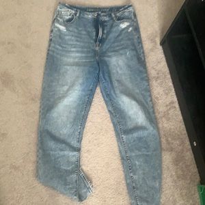 Acid wash curvy mom jeans - stretch